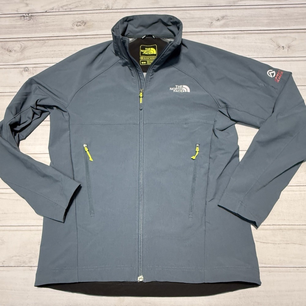 The North Face Jacket Mens Medium Blue Iodin Summit Series Softshell Windbreaker